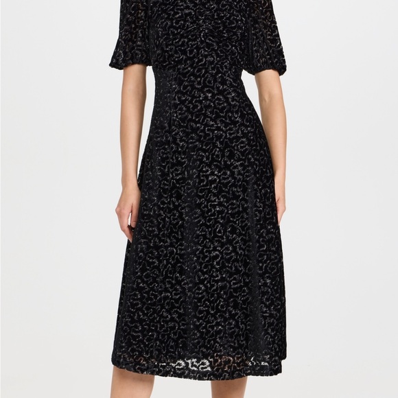 Sea New York Black Patterned Midi Dress - Picture 1 of 6